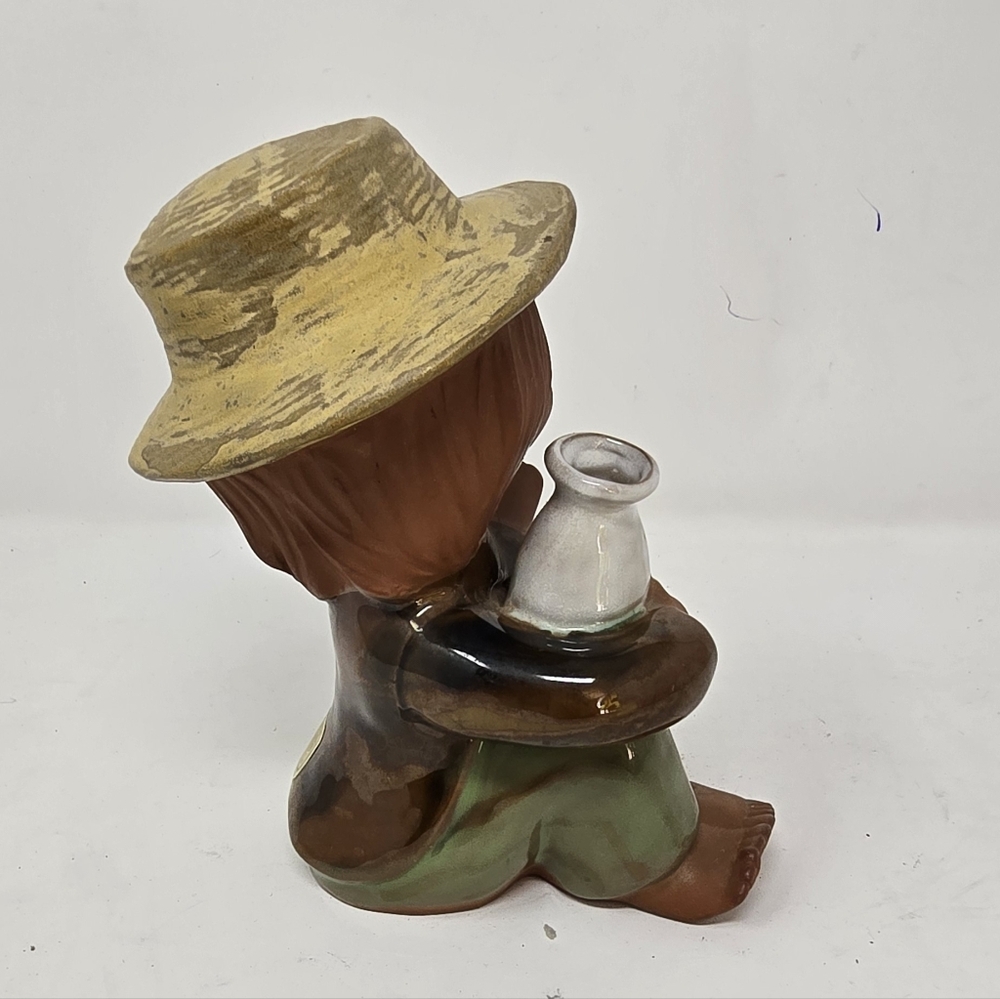 Vtg 1960s UCTCI Japan redware stoneware art pottery figurine falk art‎ - Picture 6 of 9